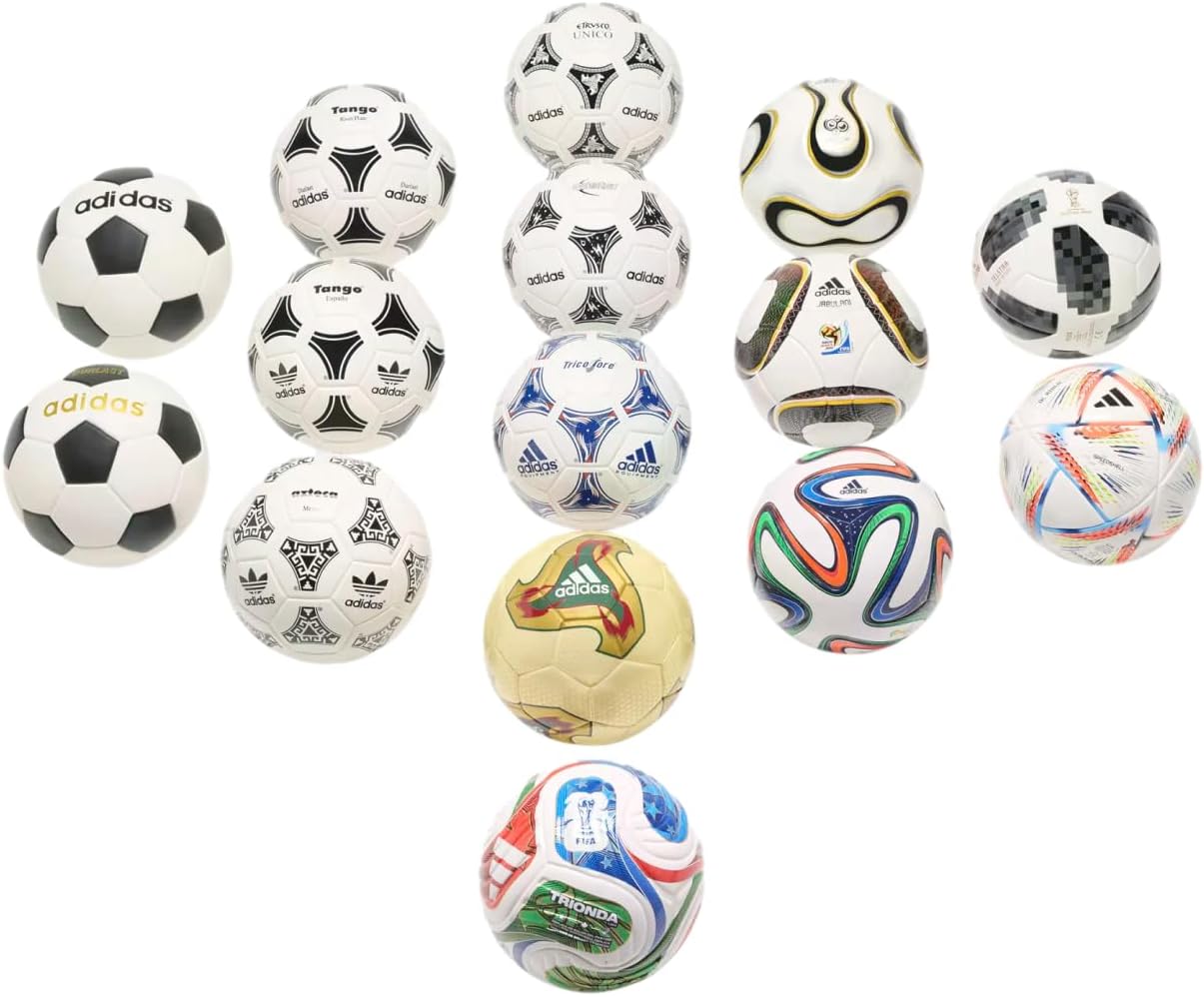 Conjunto de balones históricos de la Copa del Mundo adidas – Colección de edición limitada de balones icónicos de partidos de la Copa del Mundo en variantes Pro, Mini y Club