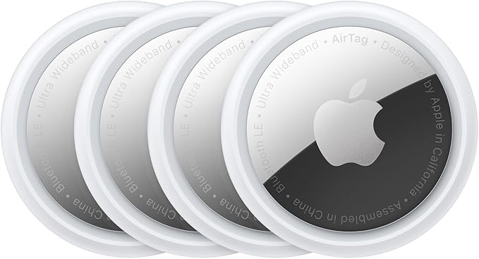 Apple AirTag 4 Pack. Mantén un seguimiento y encuentra tus llaves, cartera, equipaje, mochila y más. Configuración simple con un toque con iPhone o iPad