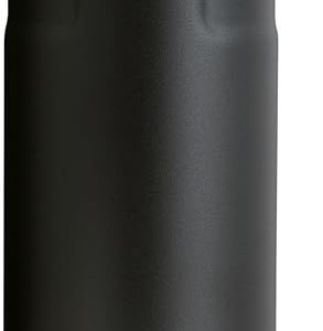 STANLEY - Botella de agua IceFlow Flip Straw 2.0 con pajilla abatible, abertura más grande, acero inoxidable aislado, sin bisfenol A, 36 onzas, liviana y antiderrames, color negro 2.0