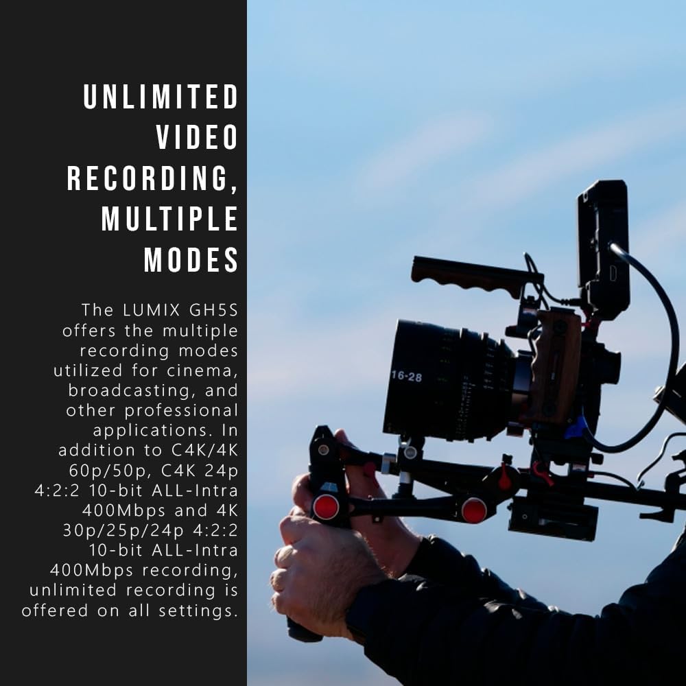 PANASONIC LUMIX GH5s Cuerpo C4K Cámara sin espejo, alta sensibilidad MOS Multi-Aspect 10.2 megapíxeles, C4K / 4K UHD 422 10-bit, DC-GH5S (certificado reacondicionado)