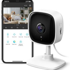TP-Link Tapo 1080P Indoor Security Camera for Baby Monitor, Dog Camera w/Motion Detection, 2-Way Audio Siren, Night Vision, Cloud & SD Card Storage, Works w/Alexa & Google Home (Tapo C100)