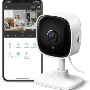 TP-Link Tapo 1080P Indoor Security Camera for Baby Monitor, Dog Camera w/Motion Detection, 2-Way Audio Siren, Night Vision, Cloud & SD Card Storage, Works w/Alexa & Google Home (Tapo C100)