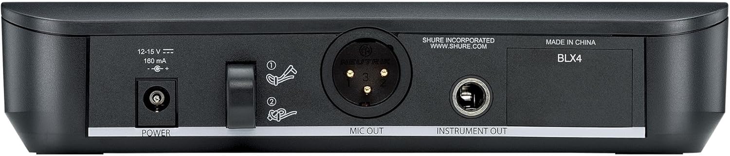 Shure BLX24/PG58 Wireless Microphone System - 14-Hour Battery Life, 300 ft Range, UHF | Includes PG58 Handheld Vocal Mic, Single Channel Receiver | H11 Band (BLX24/PG58-H11)