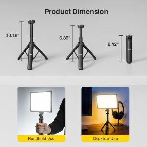 RALENO Panel de luz suave de video LED de 19.5 W, panel de cámara de 650 lux/m, batería incorporada de 8000 mAh, CRI>95 2500-6500K luces de estudio de fotografía para TikTok YouTube, grabación de