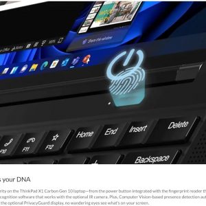 Lenovo ThinkPad X1 Carbon Gen 10 Intel Core i7-1260P, 14" WUXGA (1920x1200) Low Power IPS 400nits Anti-Glare, Touch, 16GB RAM, 1TB NVMe SSD, Backlit KYB Fingerprint Reader, Win11 Pro