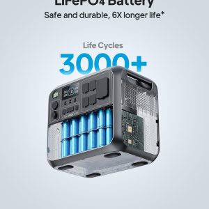 BLUETTI AC200L Portable Power Station, 2048Wh LiFePO4 Battery Backup, Expandable to 8192Wh w/ 4 2400W AC Outlets (3600W Power Lifting), 30A RV Output, Solar Generator for Camping, Home Use, Emergency