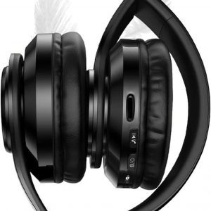 Auriculares Bluetooth sobre la oreja, auriculares inalámbricos con reducción de ruido y micrófono/bajo profundo, auriculares LED plegables y ligeros HiFi estéreo para PC, hogar, viajes