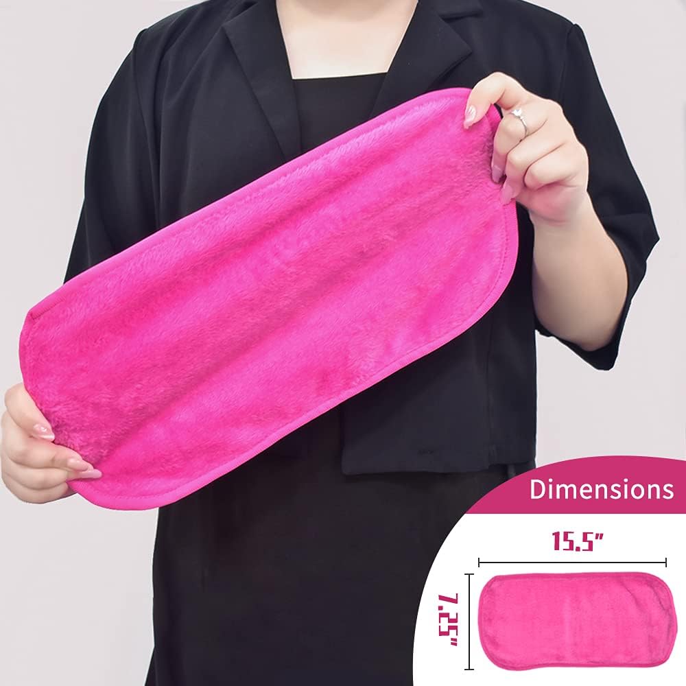UWEME Paños removedores de maquillaje, 4 unidades: paño reutilizable de microfibra de secado rápido, toallas faciales para mujeres