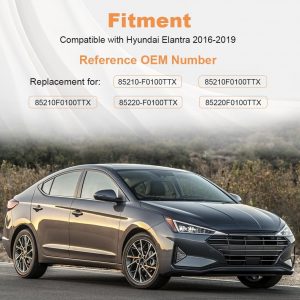 JDMON Sun Visor Pair Left Driver and Right Passenger Side Compatible with Hyundai Elantra 2016-2019 Replaces 85210-F0100TTX 85210F0100TTX 85220-F0100TTX 85220F0100TTX (Gray)