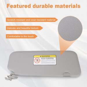 JDMON Sun Visor Pair Left Driver and Right Passenger Side Compatible with Hyundai Elantra 2016-2019 Replaces 85210-F0100TTX 85210F0100TTX 85220-F0100TTX 85220F0100TTX (Gray)