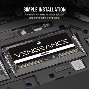 Corsair Vengeance DDR5 SODIMM 32GB (2x16GB) DDR5 5600MHz C48 (Compatible con casi cualquier sistema Intel y AMD, instalación fácil, tiempos de carga más rápidos, compatibilidad con XMP 3.0) Negro