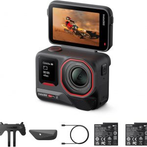 Insta360 Ace Pro 2 Dual Battery Bundle - 8K Waterproof Action Camera Co-Engineered with Leica, 1/1.3" Sensor, Dual AI Chip, Leading Low Light, Superior Audio