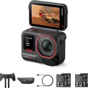 Insta360 Ace Pro 2 Dual Battery Bundle - 8K Waterproof Action Camera Co-Engineered with Leica, 1/1.3" Sensor, Dual AI Chip, Leading Low Light, Superior Audio