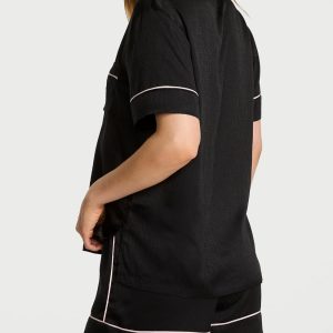 Victoria's Secret Satin Pajama Set, Short Sleeve Button Down Shirt & Shorts, Sleepwear for Women (XS-XXL)