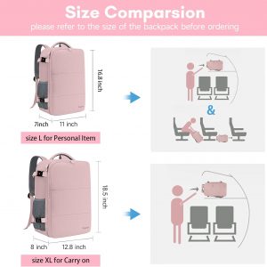 Taygeer - Mochila de viaje para mujeres, mochila de cabina con puerto de carga USB y bolsa para zapatos, mochila TSA para laptop de 15.6 pulgadas aprobada para vuelos, bolsa de enfermera, mochila