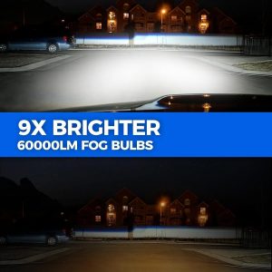 Marsauto 9005/HB3 9006/HB4 Light Bulbs Combo, 60,000LM Super Brighter M1S 9005 9006 Bulbs or Fog, 1:1 Design HB3 HB4 Lights Combo, 6000K Cool White, 3 Min Plug and Play, IP68, Pack of 4