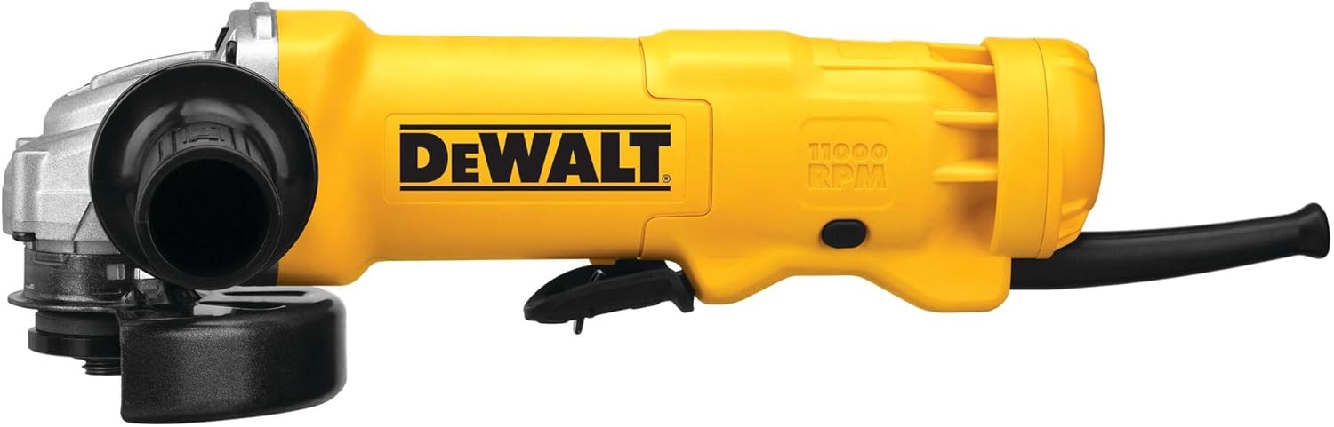 DEWALT Angle Grinder, 4.5 Inch, 11 Amp, 11,000 rpm, With Paddle Switch, Ergonomic Compact Design Grinder Tool (DWE402)