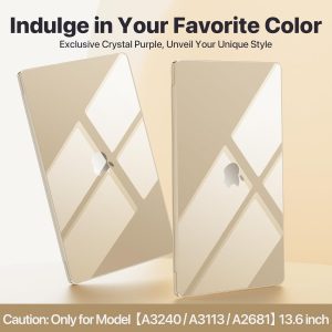 Compatible con Funda para MacBook Air de 13 pulgadas, Carcasa Transparente Cristalina, Se Adapta a Modelos 2022-2025 M4/M3/M2 A3240 A3113 A2681, Diseño Transparente a Juego de Color para Todos