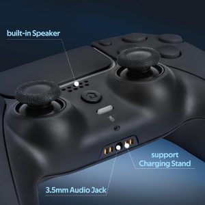 Gatoo Wireless Controller Compatible with PS5/PS5 Slim/PS5 Pro with1500mAh Battery, Dual Vibration, 3.5mm Audio Jack, 6-Axis Motion, Speaker (Black)