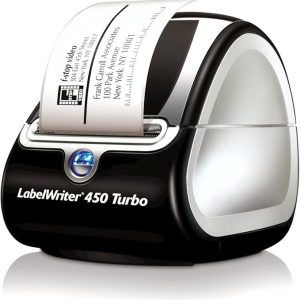 Dymo 450 Turbo Printer W/Adapter, USB, Power Cables & Print