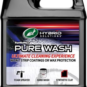 Turtle Wax Hybrid Solutions Pure Wash, pH Neutral Extreme Foaming Car Wash Soap, Bucket or Foam Cannon Application, Won't Strip Waxes or Coatings, Clay Bar Lubricant, Spot-Free Clean, 64 fl oz