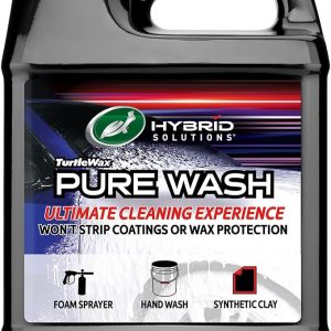 Turtle Wax Hybrid Solutions Pure Wash, pH Neutral Extreme Foaming Car Wash Soap, Bucket or Foam Cannon Application, Won't Strip Waxes or Coatings, Clay Bar Lubricant, Spot-Free Clean, 64 fl oz