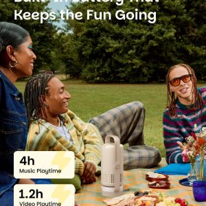 XGIMI Vibe One - Proyector portátil inteligente de 1080P alimentado por batería, Google TV con Netflix con licencia, sonido de JBL, batería incorporada, enfoque automático Keystone, proyector de