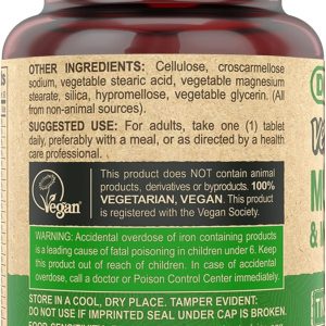 DEVA Multivitamínico vegano para mujeres y hombres con hierro, vitamina C, E, vitaminas del complejo B, zinc, 90 tabletas pequeñas
