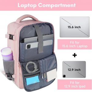 Taygeer - Mochila de viaje para mujeres, mochila de cabina con puerto de carga USB y bolsa para zapatos, mochila TSA para laptop de 15.6 pulgadas aprobada para vuelos, bolsa de enfermera, mochila