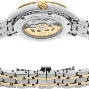 Seiko SSA464 Reloj para Hombre - Colección Presage - Caja de acero inoxidable, correa de cuero, diseño elegante, cronometraje de precisión, oro