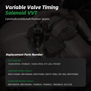 Variable Valve Timing VVT Solenoid, 2pcs Camshaft & Crankshaft Position Sensor, for Toyota Avalon Camry Corolla Matrix Prius RAV4 Sienna Venza 09-13,for Lexus CT200h ES300h 11-13