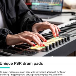 Novation Launchkey 61 MK4 – 61 key Semi-Weighted, USB, MIDI Keyboard Controller with DAW Integration. Chord & Scale Modes, 8 Drum Pads, & Arpeggiator — Includes Software Bundle for Music Production