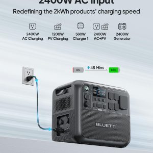 BLUETTI AC200L Portable Power Station, 2048Wh LiFePO4 Battery Backup, Expandable to 8192Wh w/ 4 2400W AC Outlets (3600W Power Lifting), 30A RV Output, Solar Generator for Camping, Home Use, Emergency