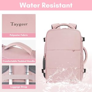 Taygeer - Mochila de viaje para mujeres, mochila de cabina con puerto de carga USB y bolsa para zapatos, mochila TSA para laptop de 15.6 pulgadas aprobada para vuelos, bolsa de enfermera, mochila