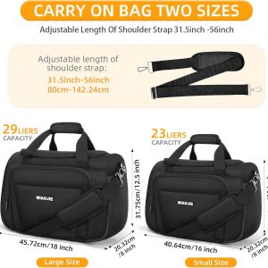 Maleta de mano para debajo del asiento, bolsa de viaje ligera para fin de semana, bolsa de lona para pasar la noche para viajes, artículos esenciales de viaje, bolsa de viaje personal para mujeres y