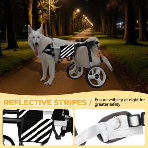 Large Dog Wheelchair for Back Legs with Multi-Function Pet Lift, Wheelchair for Dogs Thickened, Adjustable Back Leg Dogs Wheel Chair, Dog Carts with Wheels for Disabled Hind Legs (Black-XXL)