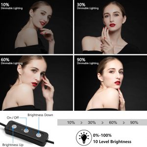 Paquete de 2 luces de video de 70 LED con soporte de trípode de 61.42 pulgadas/filtros de color, kit de disparo de luces de estudio USB 5600K para iluminación de fotografía, iluminación de