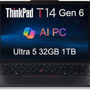 Lenovo ThinkPad T14 Gen 6 Business Laptop (14" FHD+, Intel 12-Core Ultra 5 225U (> Ultra 7 155U), 32 GB DDR5 RAM, 1TB SSD), retroiluminación, lector de huellas dactilares, cámara web de 5 MP
