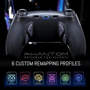HEXGAMING PHANTOM Pro Controller with 4 Remappable Buttons, 6 Remapping Profiles, 8 Interchangeable Analog Stick, and Adjustable Triggers Compatible with ps5, PC, Mobile - Hall Effect Orochi