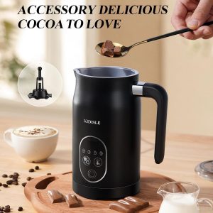 Espumador y Vaporizador de Leche 4 en 1, Vaporizador de Leche con Control Automático de Temperatura, Fabricante de Espuma Caliente y Fría, Fabricante de Chocolate Caliente, Espumador para Café