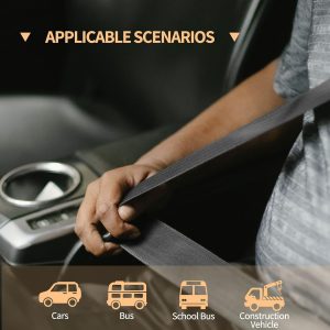 2PCS Universal 3Pt Adjustable Retractable Lap for Go Kart,Club Golf Cart,SUV,Cars Minivan,UTV (Gray)