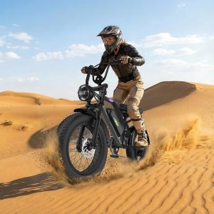 Likebike U12 Electric Bike for Adults, 2000W Peak 32MPH 20" Fat Tire Ebike, 20Ah Removable Battery 7-Speed Gear Full Suspension Mountain Bike Off Road Hydraulic Disc Brake