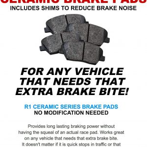 R1 Concepts Kit de frenos y rotores delanteros | Pastillas de freno delanteras| Rotores y pastillas de freno | Pastillas de freno y rotores de cerámica | Kit de ferretería|compatible con Mazda 3, 3