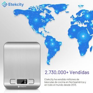 Báscula de cocina digital multifunción Etekcity, báscula de alimentos, 11 lbs, plata, acero inoxidable (pilas incluidas).
