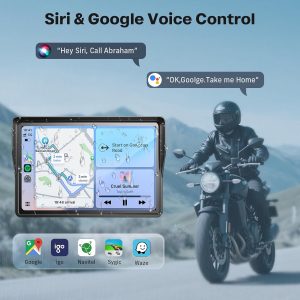 WonVon Sistema de Navegación GPS de 5 Pulgadas para Motocicleta con Apple Carplay y Android Auto, Pantalla Portátil con Bluetooth Dual, Navegación, Siri, Asistente de Google (No Incluye TPMS)