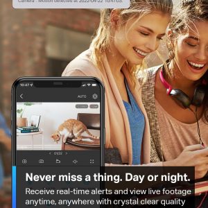 TP-Link Tapo 1080P Indoor Security Camera for Baby Monitor, Dog Camera w/Motion Detection, 2-Way Audio Siren, Night Vision, Cloud & SD Card Storage, Works w/Alexa & Google Home (Tapo C100)