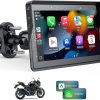 WonVon Sistema de Navegación GPS de 5 Pulgadas para Motocicleta con Apple Carplay y Android Auto, Pantalla Portátil con Bluetooth Dual, Navegación, Siri, Asistente de Google (No Incluye TPMS)