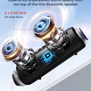 Bluetooth Speaker with HD Sound, Portable Wireless, IPX5 Waterproof, Up to 20H Playtime, TWS Pairing, BT5.3, for Home/Party/Outdoor/Beach, Electronic Gadgets, Birthday Gift (Black)