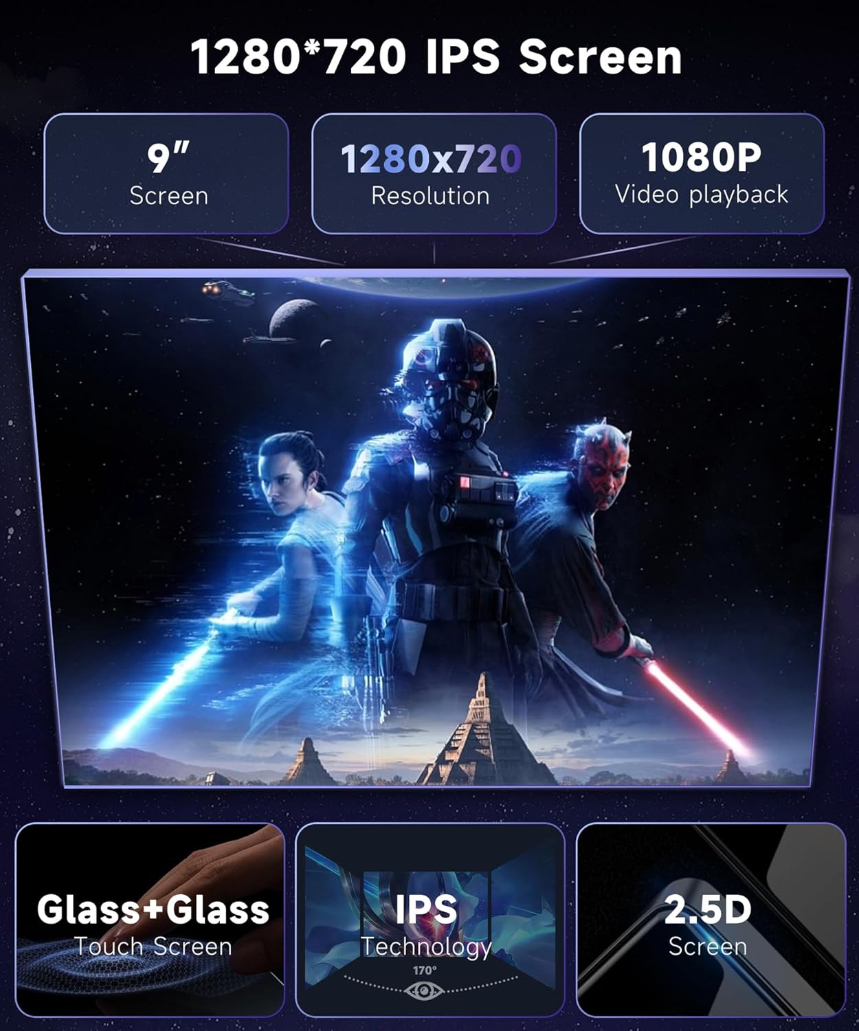 8 Core 6G 128G Car Stereo Radio for Honda Civic 2001-2005 with Wireless CarPlay Android Auto DSP/36EQ MirrorLink 9 inch 1280x720P IPS Touchscreen Bluetooth 5.0 GPS FM/RDS WiFi AHD Backup Camera