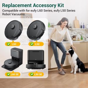 19Pack Replacement Parts Accessories for Eufy L60/L60 Hybrid/L60/L50 Series Robot Vacuums Kit, 1 Main Roller Brush, 4 Hepa Filters, 6 Side Brushes, 6 Dust Bags, 1 Screwdriver, 1 Clean Tool